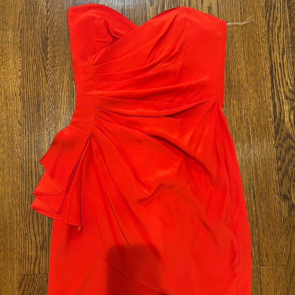 Elegant Red Strapless Dress